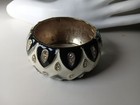 Stunning Vintage Brass W  Black Enamel Bangle Bracelet  Medallions