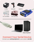 Usb To Serial Rs-232 Adapter With Led Indicators  Ftdi Chipset  Supports