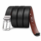 Men Women 2-side Leather Belt Alloy Rotating Buckle Fashion Jeans Waist Belt