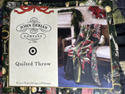 John Derian For Target Quilted Christmas Throw Blanket Reversible 50x70 In New