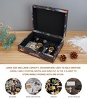 Wood And Leather Treasure Chest With Lid And Lock-decorative Jewelry Keepsake   