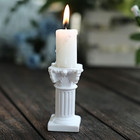 6 White Resin Mini Roman Column Taper Candle Holders Set Wedding Party Event    