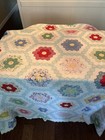 Vintage Grandmother   s Flower Garden Quilt 82 X 77