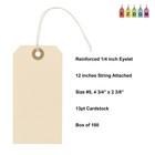 Premium Hang Tags With String - Box Of 100 Tags  5-4 75    X 2 375  - String Ta   