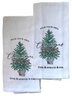 Holiday Time Pick Christmas Trees Kitchen Towel Set  2 Cotton Dish Towels
