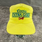Vtg Coors Beer Hat Cap Mens Snapback Yellow Extra Gold Draft Logo 90s Usa Made