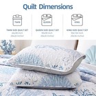  Coastal Quilts Bedding Set Queen Size - Blue Summer Nautical Bedding Quilt 