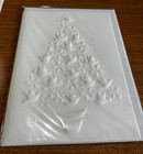 Embossed Handmade Note Card Set Of 4 Holiday Doves Christmas Tree W envelopes