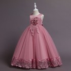 Flower Dress Vintage Girl Dress Long Party Wedding Gown Formal Pageant2 Princess