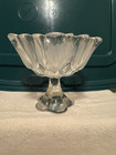 Vintage Crystal Silvia Frosted Tulip Pedestal Candy Dish   Bowl  lot Of 2 
