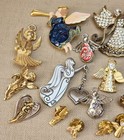 Guardian Angel Cherub Brooch Lapel Pin Gold Silver Tone Religious Mix Lot Of 30