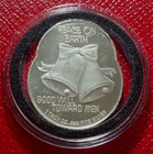 Season s Greetings Art Round-golden State 1 Troy Oz 999 Fine Silver In Capsule