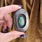Vintage 1994 Handmade Sterling Silver Southwestern Turquoise Bolo Tie Slide