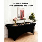 Uimoso 6 Pack Black Spandex Table Covers For 8ft Tables  Stretchable And Fitted