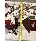 Vtg Hand Hooked Folk Art Wall Rug Village Scene Wool Tapestry 50x34 Primitive