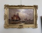 1868 George Anthony Waterstone British Antique Oil Painting Maritime Seascape