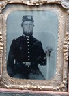 Civil War 9th Plate Size Ambrotype Soldier  Armed Sword 20th Regt 