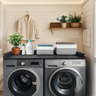 Washer Dryer Countertop With 2 Pack Storage Baskets  Wood Washer And Dryer Count