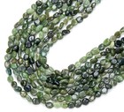 Natural   canadian Nephrite Jade Gemstone 8-10mm Pebble Nugget Loose Beads  d468 