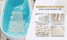 Non Slip Shower Mats For Inside Shower 15 X 27 5 Inch  Tpe Bathtub Mat Non-slip