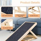 Adjustable Dog And Cat Ramp  Upgraded Folding Portable Wooden Pet Ramp 