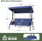 Outdoor Porch Swing With Stand And Canopy  3 Seats Outdoor Swings For Adults  Co