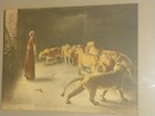 Old Antique Briton Riviere  Daniel In The Lion s Den  Framed Print Rare 