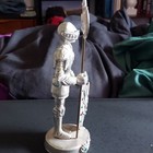 Comstock Pewter 1991 Pewter Knight Figurine W  Shield Vintage  W gemstones