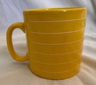 Vintage Fpc England Yellow Striped Mug 1980s Retro Library Style Coffee Cup