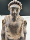 Ancient Rare Near Eastern Greek Lapis Stone King Seated  Statue
