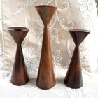 Mid Century Danish Modern 1960s Rosewood Candle Holders Set Of 3 Brazil