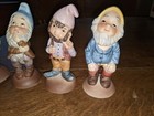 Vtg Ucgc Elf Gnome Pipe Porcelain Ceramic Cute Little Figurine Set Of 4