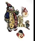 Vintage Lot Of Pins Brooches Clowns Enamel Sequins And More Lot Of Four   Magnet