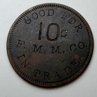Good For 10 Cent In Trade Token F f m  Co  Vintage Copper Usa      Rare One Here