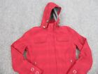 Woolrich Jacket Womens Medium Red Full Zip Fleece Lined Hoodie Parka Coat