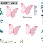 48pcs Edible Butterflies For Cake Decorations 4 Cm X 3 5 Cm  48pcs Pink New 
