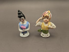 2 Small Vintage Porcelain Pin Cushion Half Doll