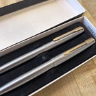 Parker Stainless Steel Golden Arrow Ball Point Pen    Pencil Set Pre-own Vintage