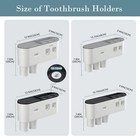 3-cup Wall-mounted Toothbrush Holder With 6 Slots Automatic Toothpaste Dispenser