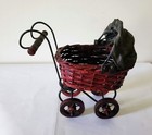 Vintage Victorian Baby Doll Carriage Stroller Buggy Wicker Rustic Decor