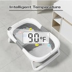 Collapsible Baby Bathtub Soft Cushion   Thermometer Newborn To Toddler 0-36m New