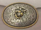 Usmc Eagle  Globe And Anchor Western Style Buckle Marine Corps Ega