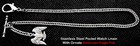 Very Strong Stainless Steel Pocket Watch Chain With American Eagle Fob 