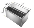 18   X 24   Stainless Steel Drop-in Ice Bin Chest - Commercial Bar Sink