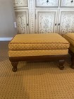 Antique Early 1900 s Stools Wood Bench Set Of 2 Newly Reupholstered
