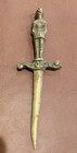 Vintage Figural Knight Sword Brass Letter Opener