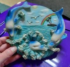 Classic 90 s Wildlife Dolphin 3d Wall Plate Ceramic Nautical Sea Life Vintage 