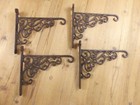 4 Large Cast Iron Victorian Style Plant Hooks Garden Hanger Wall Barn Fence Hook