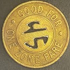 Santa Monica Municipal Bus Lines G f One Zone Fare Transit Token 23mm Brass   1 