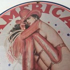 Vintage American Gasoline Sign - Gas Motor Oil Pump Porcelain Pinup Girl Sign
